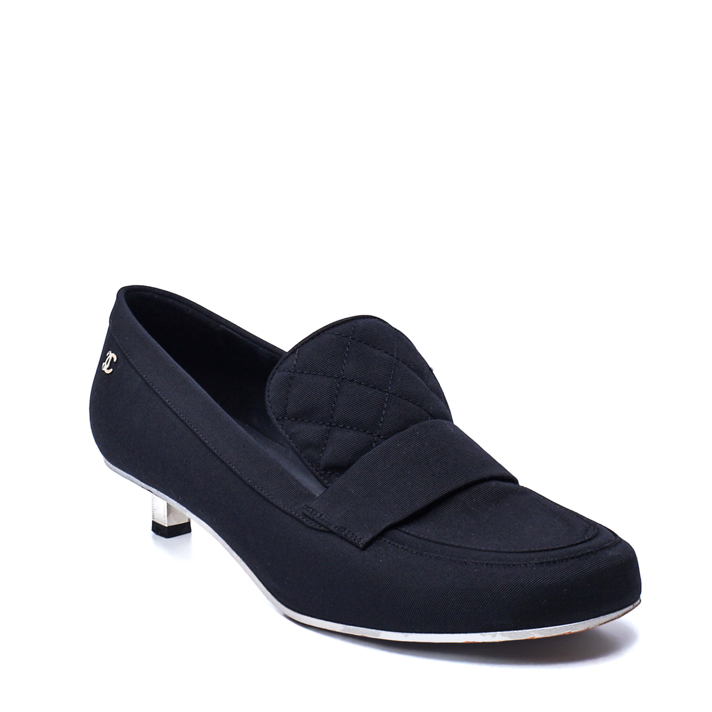 Chanel - Black Ruler Heeled Loafers / 39